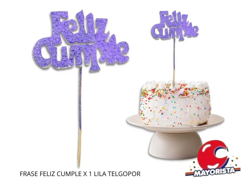 [5345] FRASE FELIZ CUMPLE X 1 LILA TELGOPOR - VIVI