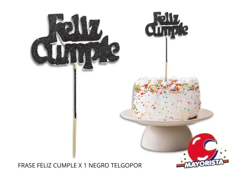 [9062] FRASE FELIZ CUMPLE X 1 NEGRA TELGOPOR - VIVI
