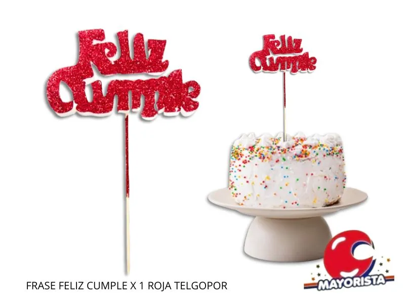 [5346] FRASE FELIZ CUMPLE X 1 ROJA TELGOPOR - VIVI