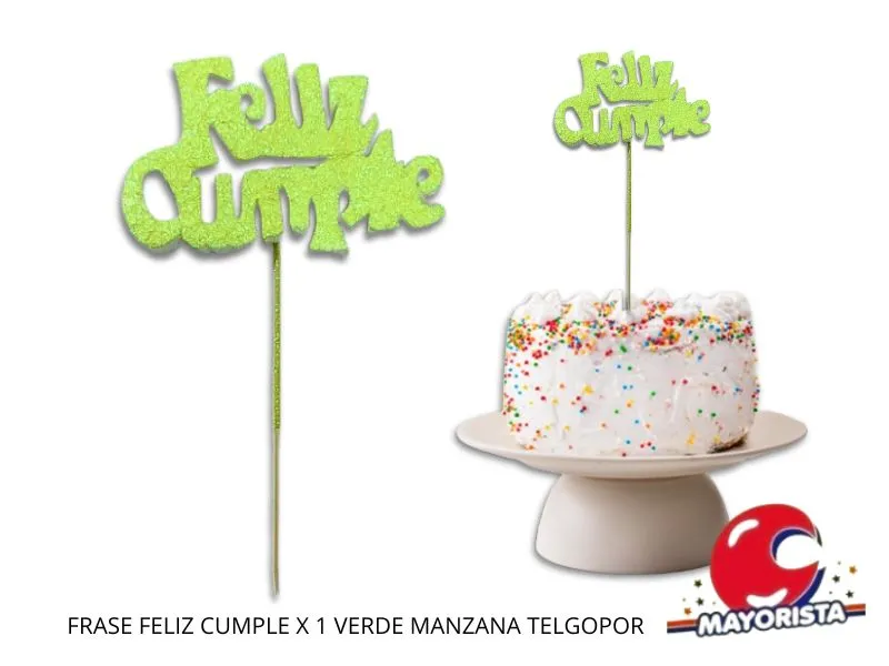 [5241] FRASE FELIZ CUMPLE X 1 VERDE MANZANA TELGOPOR - VIVI