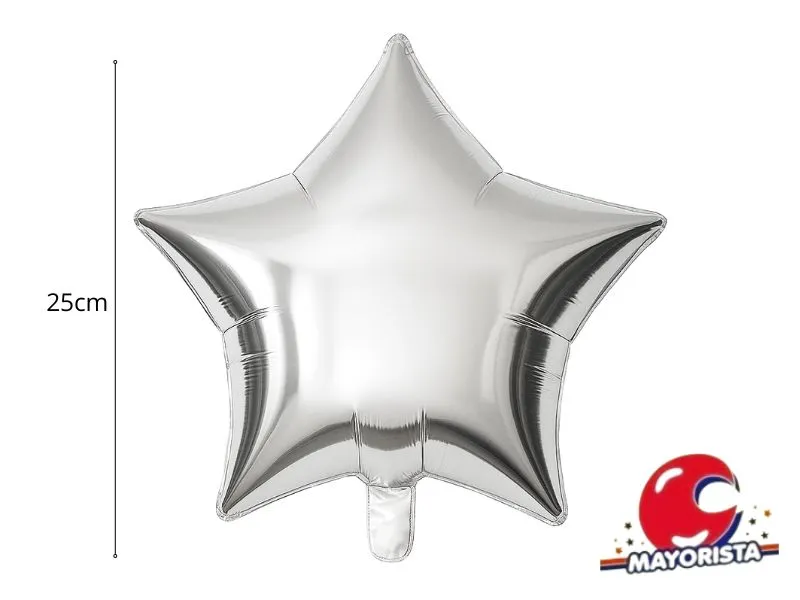 [7689] GLOBO MYLAR 10 ESTRELLA PLATA (25CM) ERIK