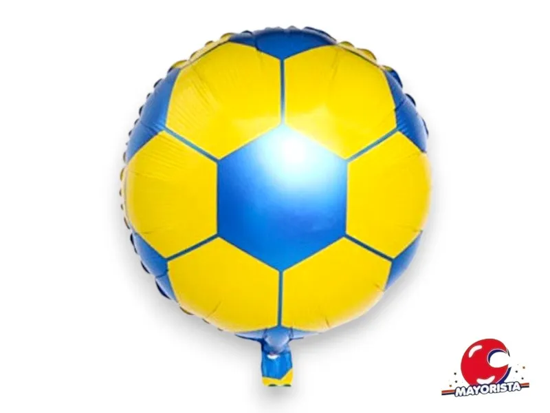 [6269] GLOBO MYLAR 10 PELOTA AZUL Y AMARILLA (25CM) LCOST