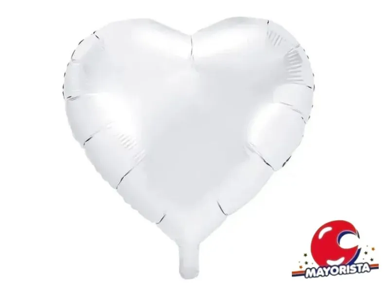 GLOBO MYLAR 18 CORAZON BLANCO (45CM) ERIK