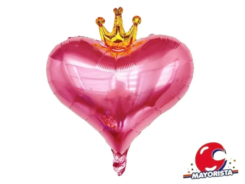 GLOBO MYLAR 18 CORAZON CORONA ROSA 45CM (Y1385-1265) CHG