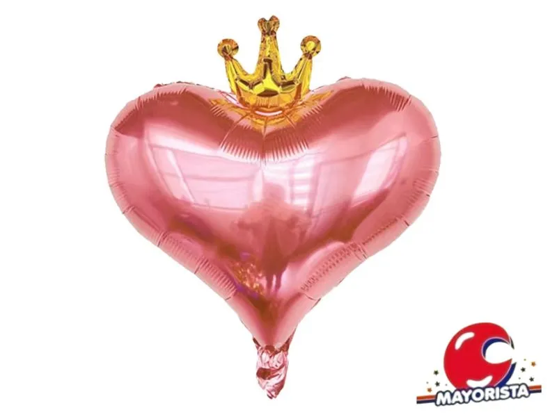 GLOBO MYLAR 18 CORAZON CORONA ROSA GOLD 45CM (Y1385-1265) CHG