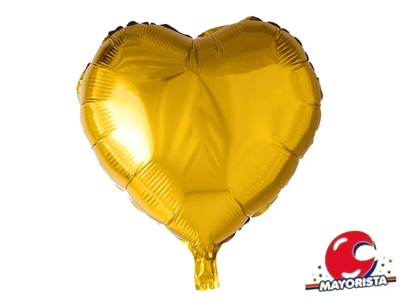 [7599] GLOBO MYLAR 18 CORAZON DORADO 45CM (Y1385-1265) CHG