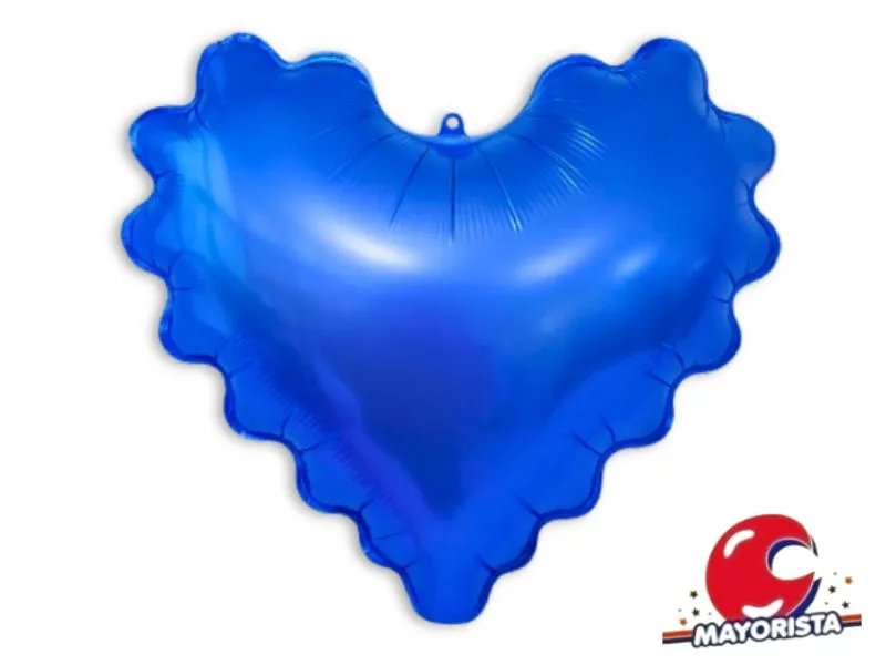 GLOBO MYLAR 18 CORAZON ONDULADO AZUL 45CM (Y1385-1265) LCOST