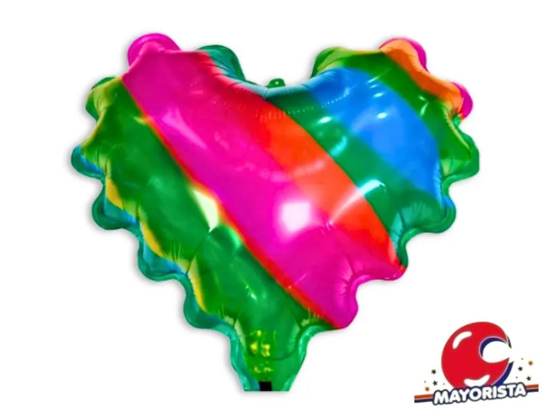 [4091] GLOBO MYLAR 18 CORAZON ONDULADO MULTICOLOR 45CM (Y1385-1265) LCOST