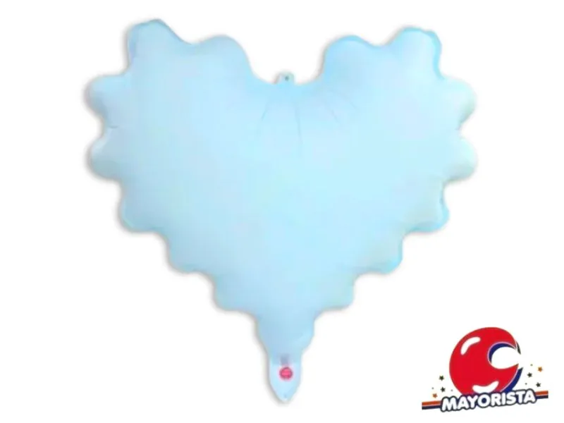 [1721] GLOBO MYLAR 18 CORAZON ONDULADO PASTEL CELESTE 45CM (Y1385-1265) LCOST