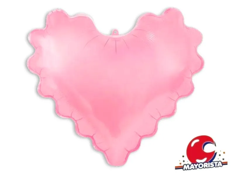 [1505] GLOBO MYLAR 18 CORAZON ONDULADO PASTEL ROSA 45CM (Y1385-1265) LCOST