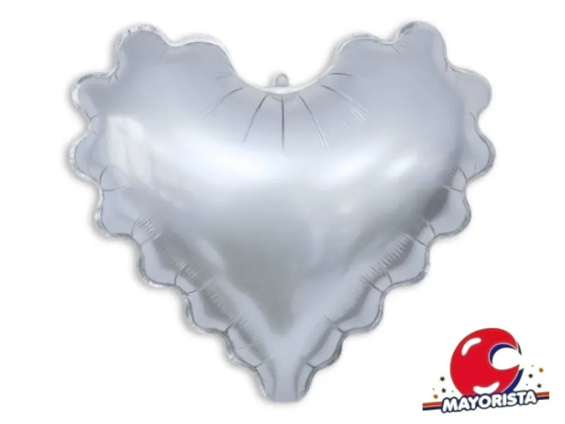 [4289] GLOBO MYLAR 18 CORAZON ONDULADO PLATA 45CM (Y1385-1265) LCOST