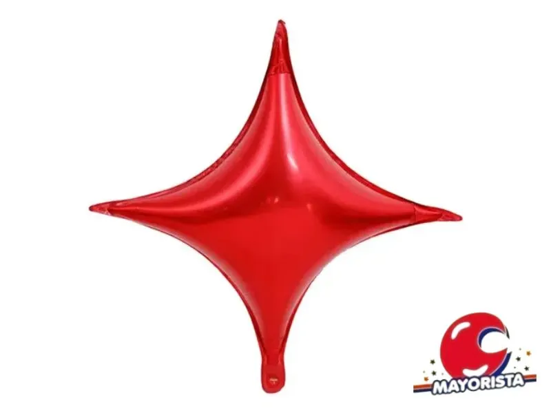 [6299] GLOBO MYLAR 18 ESTRELLA 4 PUNTAS ROJA (45CM) ERIK