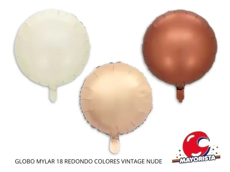[2706] GLOBO MYLAR 18 REDONDO COLORES VINTAGE NUDE (45CM) CHG