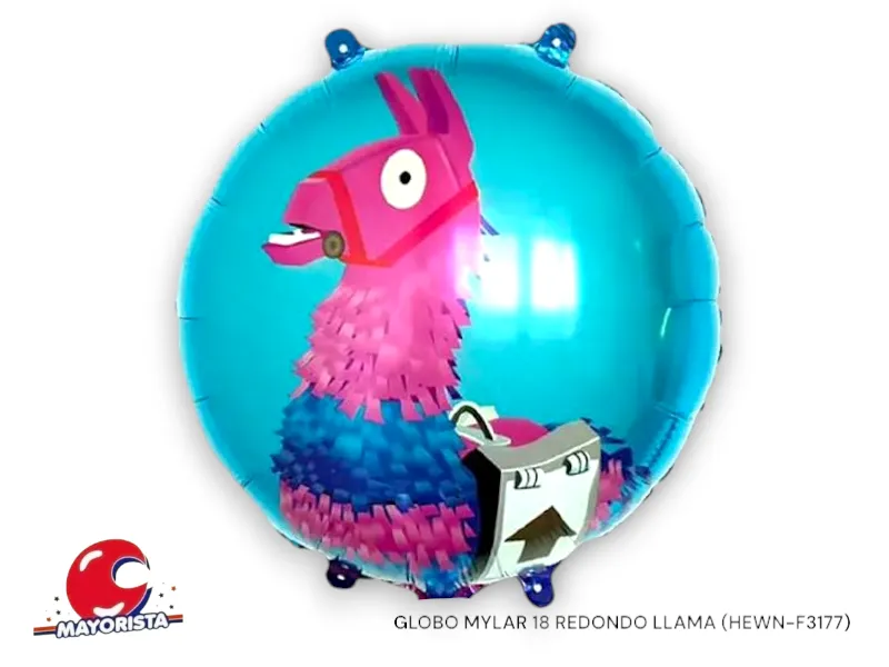 [3884] GLOBO MYLAR 18 REDONDO LLAMA 45CM (HEWN-F3177) CHG