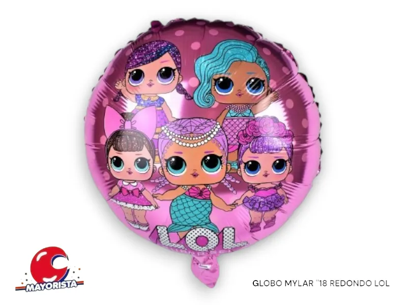 [9505] GLOBO MYLAR 18 REDONDO LOL SIRENA (45CM) CHG
