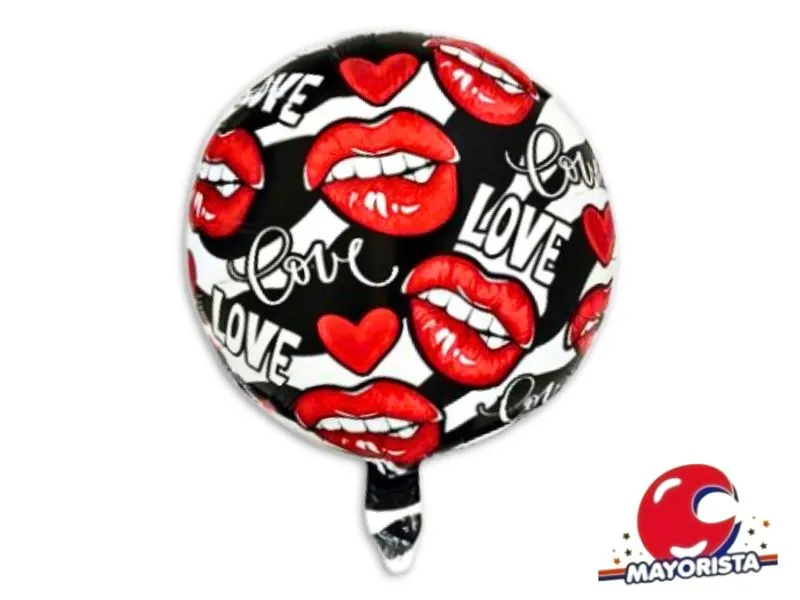 [5015] GLOBO MYLAR 18 REDONDO LOVE LABIOS 45CM (Y1385-2056) CHG