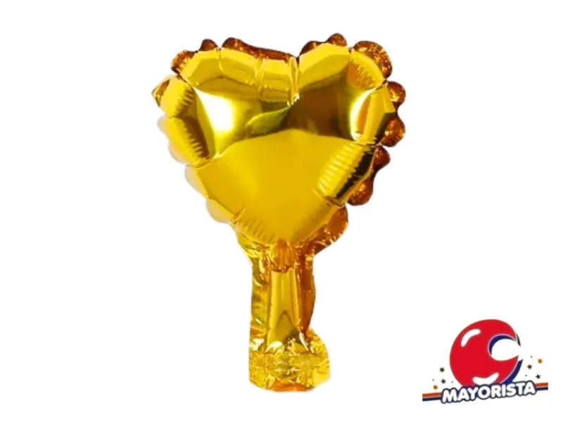 [2790] GLOBO MYLAR 5 CORAZON DORADO (12CM) ERIK