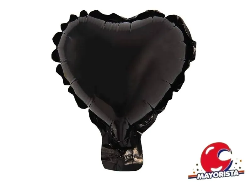 [7744] GLOBO MYLAR 5 CORAZON NEGRO (12CM) ERIK