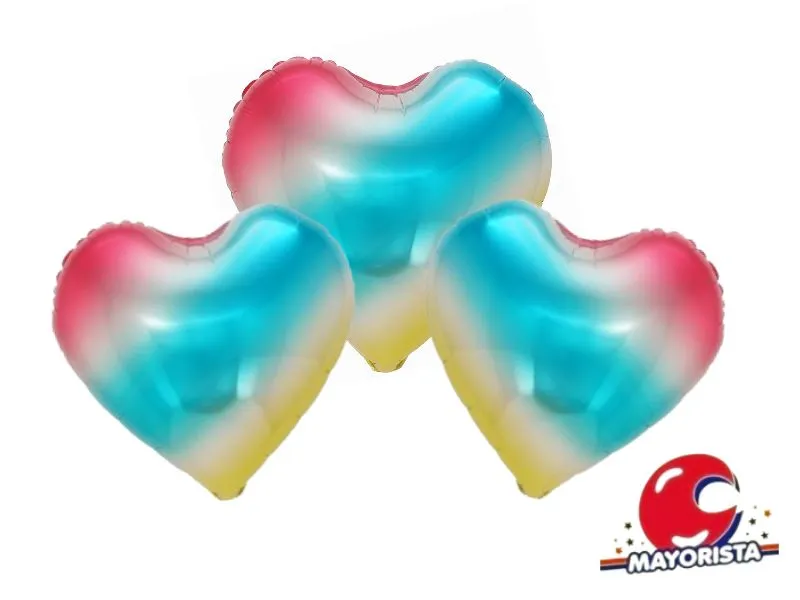 [7771] GLOBO MYLAR 5 CORAZON RAINBOW (12CM) ERIK