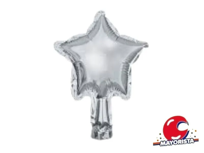 GLOBO MYLAR 5 ESTRELLA PLATA (12CM) ERIK