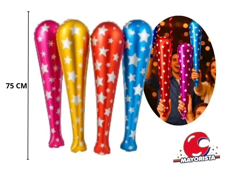 [9839] GLOBO MYLAR BATE 75CM C/SONAJERO VS COLORES - ARDITEX