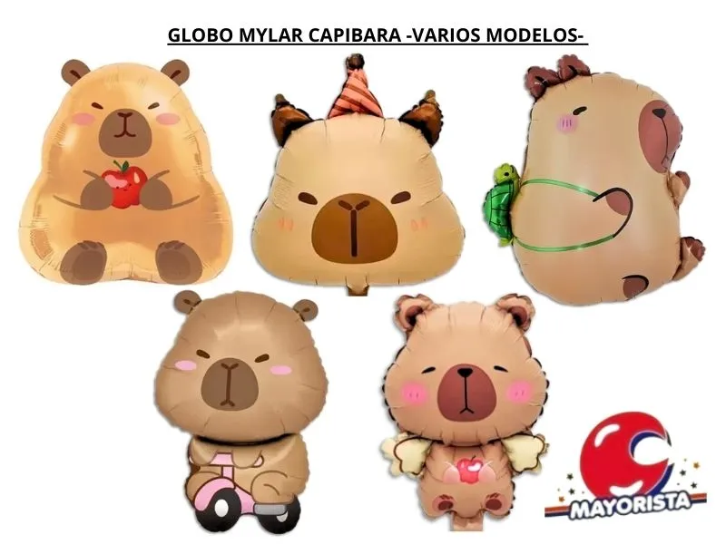 GLOBO MYLAR CAPIBARA VS MODELOS 60 CM (B1688/B1670/B1680) CHG