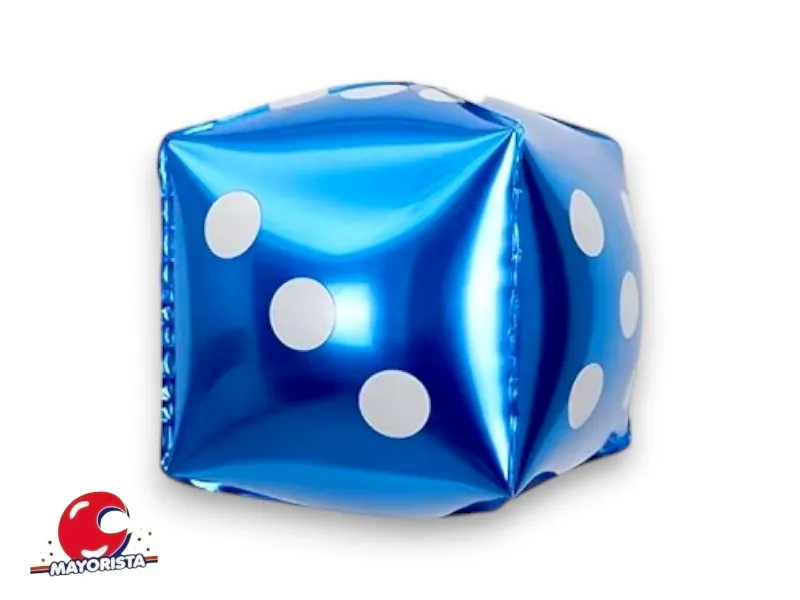 GLOBO MYLAR DADO AZUL 18CM - CHG