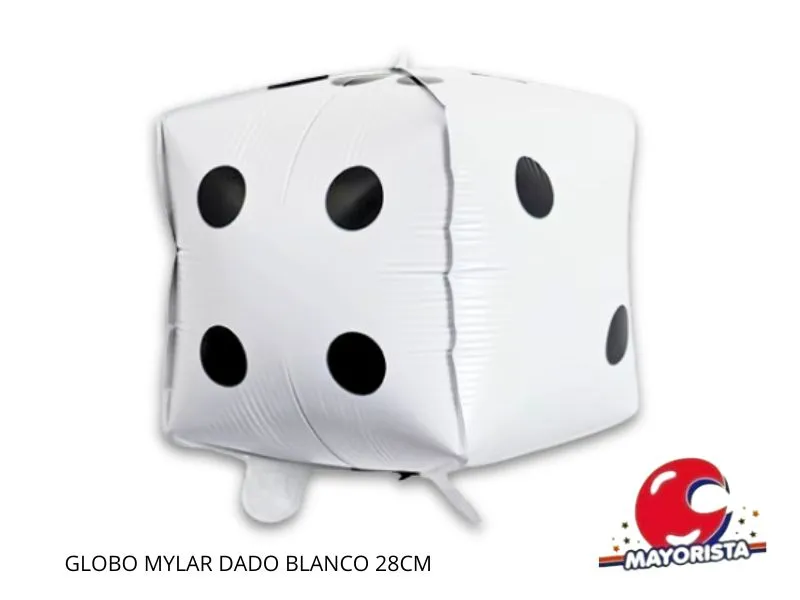 GLOBO MYLAR DADO BLANCO 28CM - CHG