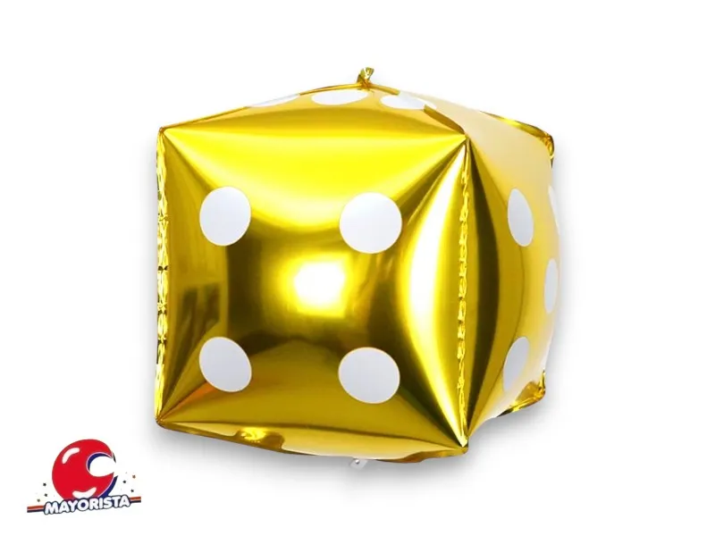 GLOBO MYLAR DADO DORADO 18CM - CHG