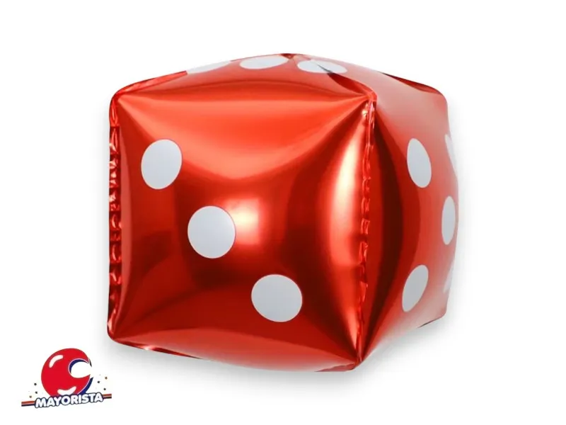 [7662] GLOBO MYLAR DADO ROJO 18CM - CHG