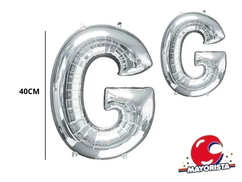 [1851] GLOBO MYLAR LETRA G PLATA 40 CM - CADENACI