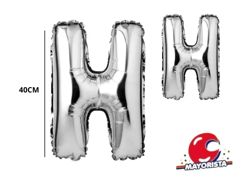 [1981] GLOBO MYLAR LETRA H PLATA 40 CM - CADENACI