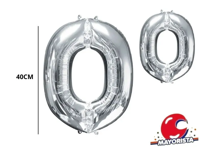 GLOBO MYLAR LETRA O PLATA 40 CM - CADENACI