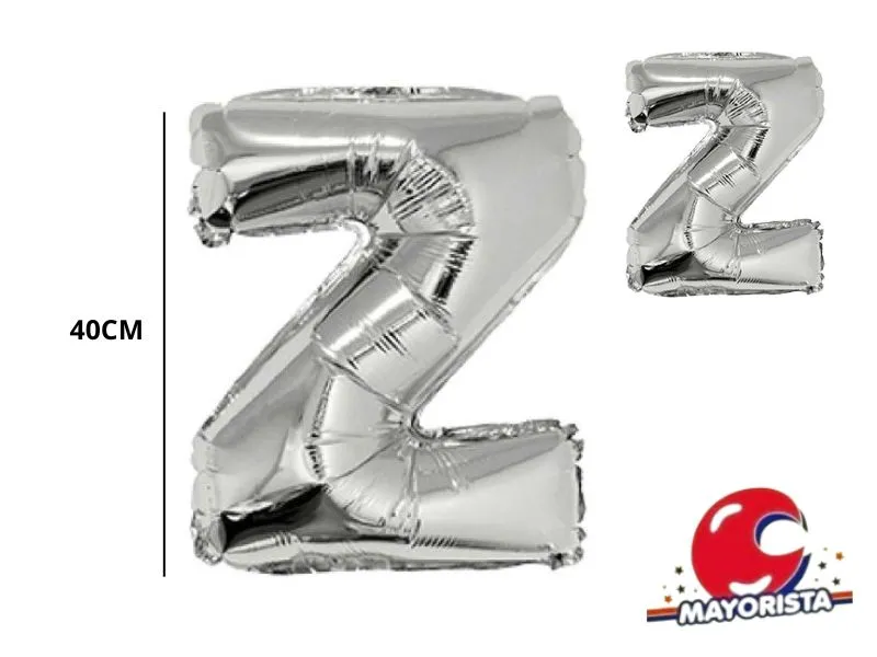 GLOBO MYLAR LETRA Z PLATA 40 CM - CADENACI