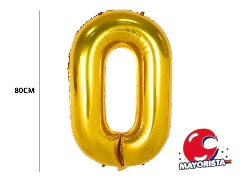 GLOBO MYLAR N 0 DORADO 32 (80CM) CADENACI
