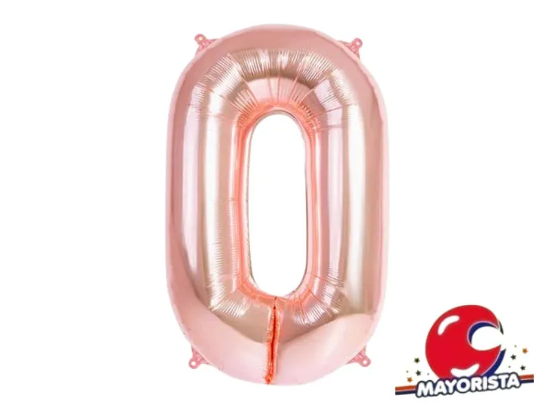 GLOBO MYLAR N 0 ROSE GOLD 16 (40CM) CADENACI