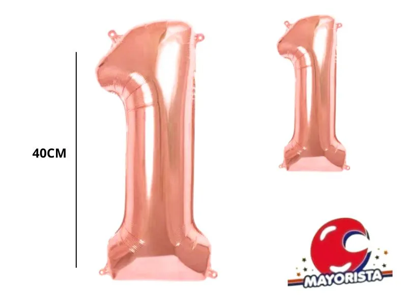 GLOBO MYLAR N 1 ROSE GOLD 16 (40CM) CADENACI