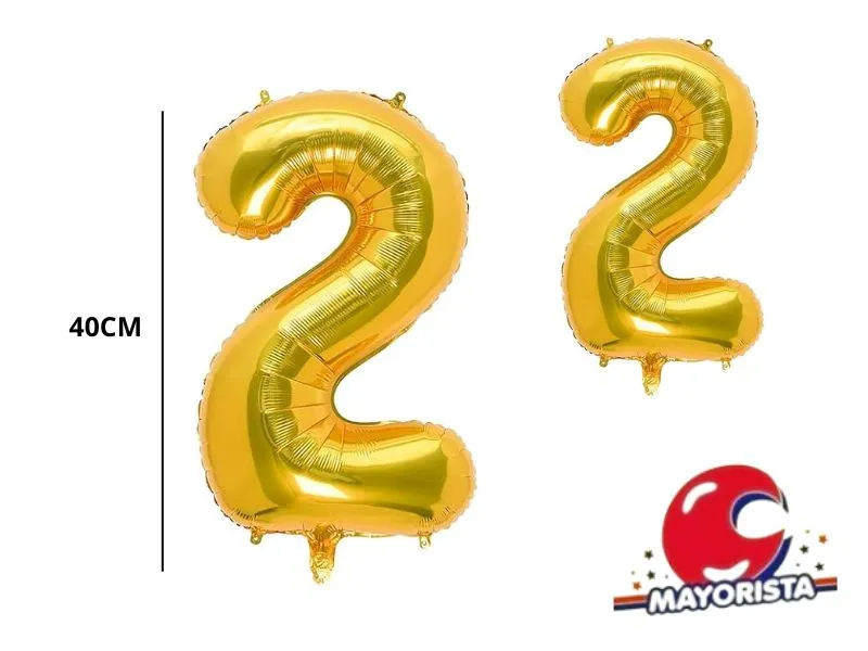 [6183] GLOBO MYLAR N 2 DORADO 16 (40CM) CADENACI