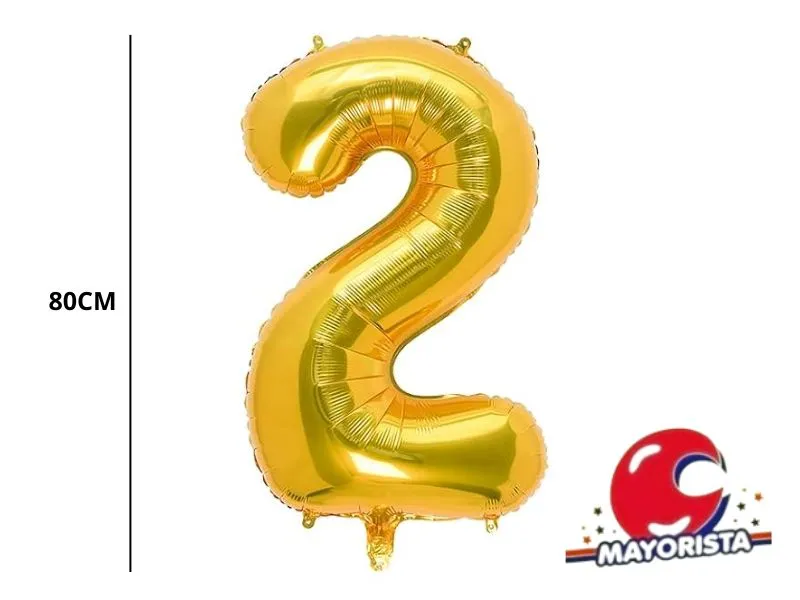 [2811] GLOBO MYLAR N 2 DORADO 32 (80CM) CADENACI