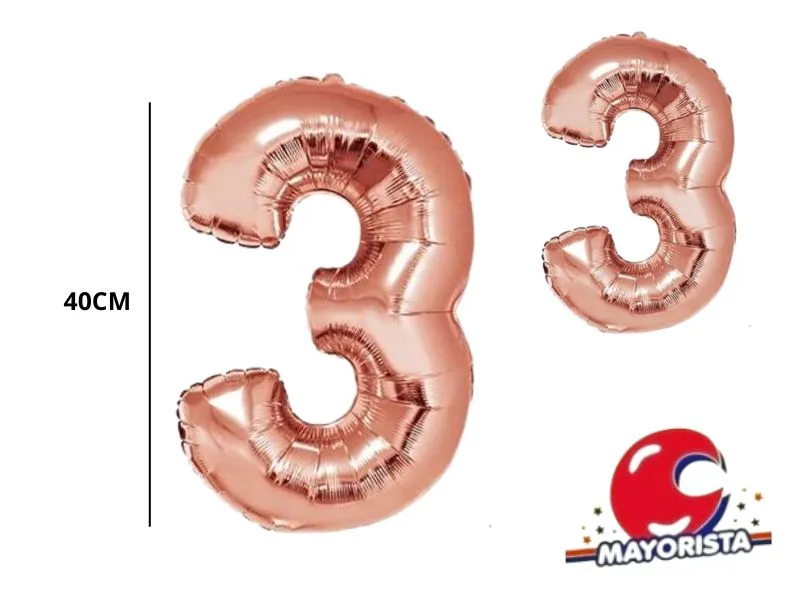 GLOBO MYLAR N 3 ROSE GOLD 16 (40CM) CADENACI