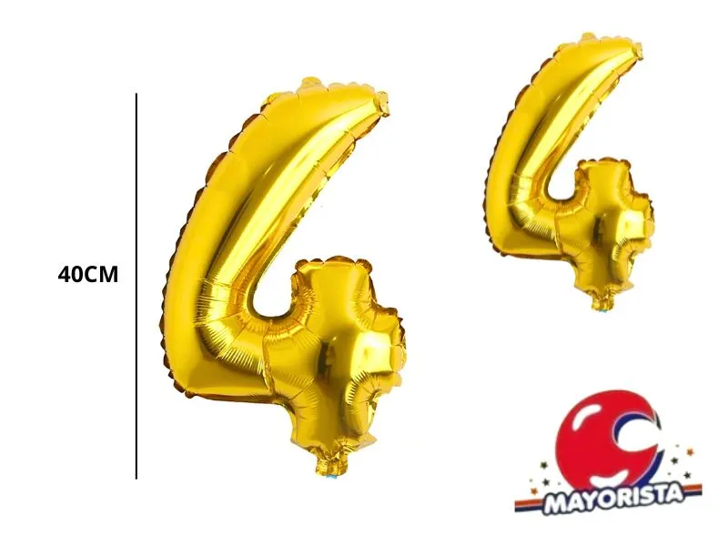 [202089954223] GLOBO MYLAR N 4 DORADO 16 (40CM) CADENACI