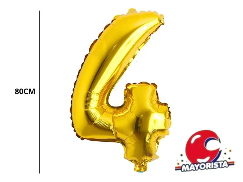 GLOBO MYLAR N 4 DORADO 32 (80CM) CADENACI