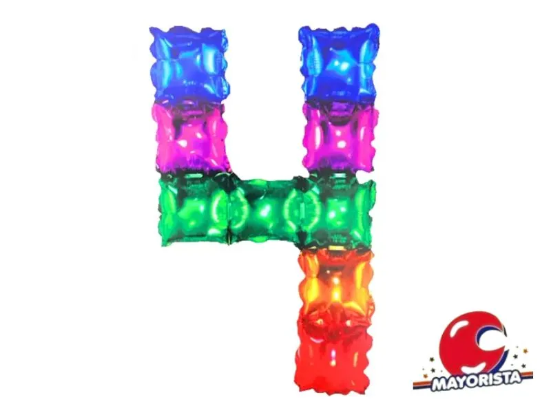 [6900702901053] GLOBO MYLAR N 4 MULTICOLOR 16 (40CM) BLISTER (JEF01-05) ARDITEX
