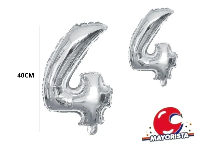 [9443] GLOBO MYLAR N 4 PLATA 16 (40CM) CADENACI