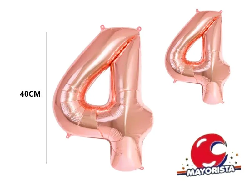 GLOBO MYLAR N 4 ROSE GOLD 16 (40CM) CADENACI