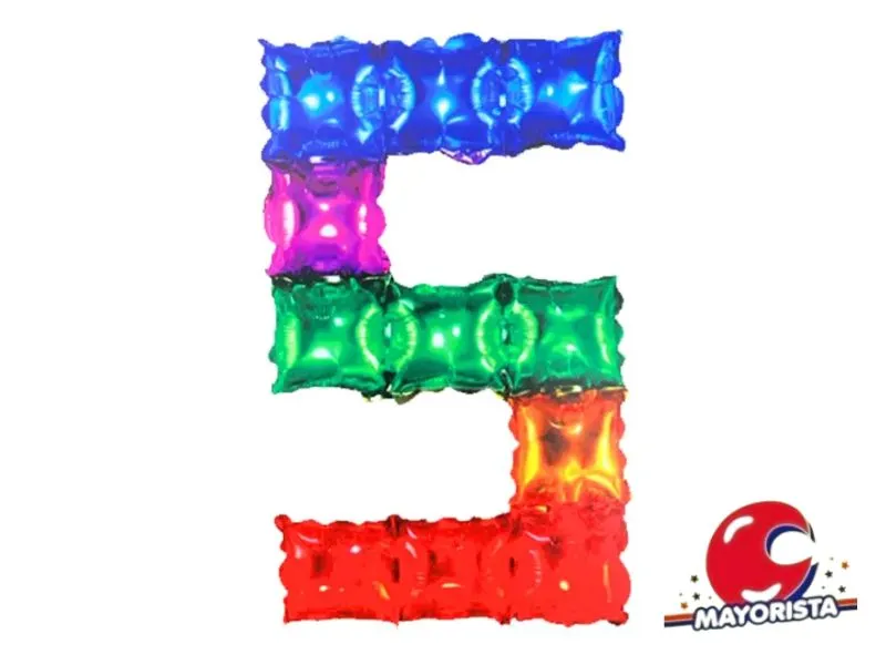 [6900702901060] GLOBO MYLAR N 5 MULTICOLOR 16 (40CM) BLISTER (JEF01-06) ARDITEX