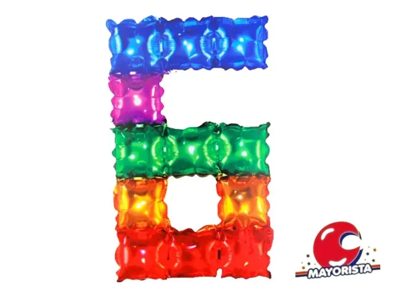 [6900702901077] GLOBO MYLAR N 6 MULTICOLOR 16 (40CM) BLISTER (JEF01-07) ARDITEX