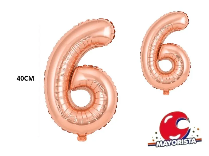 GLOBO MYLAR N 6 ROSE GOLD 16 (40CM) CADENACI