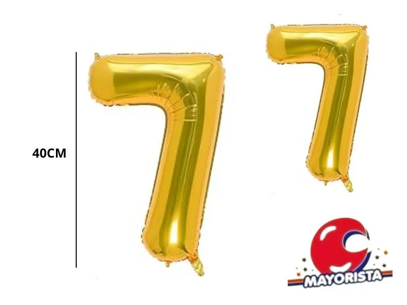 [202089957224] GLOBO MYLAR N 7 DORADO 16 (40CM) CADENACI