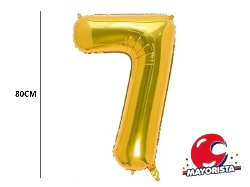 [7556] GLOBO MYLAR N 7 DORADO 32 (80CM) CADENACI